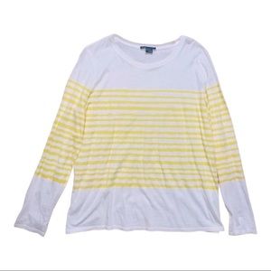 VINCE Large Crew Neck Long Sleeve Lux Relaxed Tee 100% Cotton
